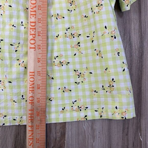 ModCloth Shirt Spring Fun in Gingham Blouse Size XL Twee Cottage Fairy Casual - Picture 9 of 10